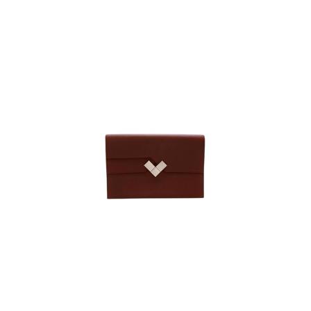 Hermès Vintage Pre-owned Bordeaux Evercolor Calfskin Fortunio Clutch röd, Dam Vintage Väskor, Dam, Storlek: ONE SIZE