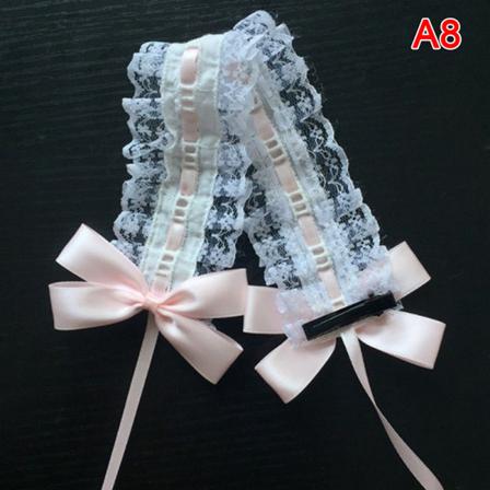 Lolita Tiara Pannband Lolita Spets Rosett Knut Band Maid Gör-det-själv-huvud