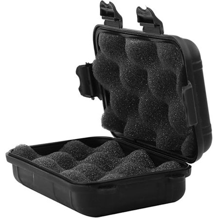 Udendørs Stødsikker Vandtæt Opbevaringsboks, 17 x 11 x 5 cm Sort Mini Forseglet