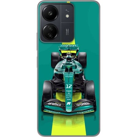 Yhteensopiva Puhelinkuori Xiaomi Redmi 13C Aston Martinin Formula 1 -auto vihreässä kilpailumuotoilussa, jossa on moderni studiosentuntma