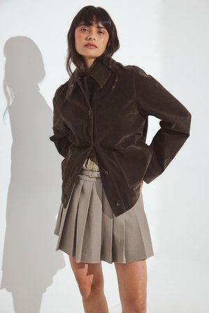 NA-KD Jupe courte ceinturée - Jupe plissée - Brun - EU 38