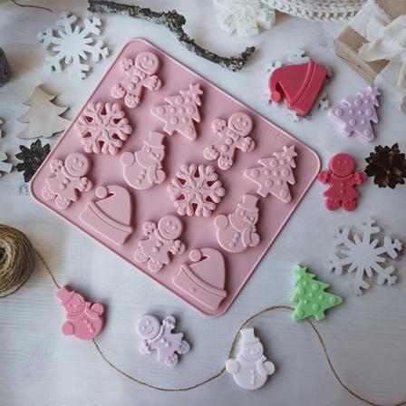 1st 12-håls Julsnögubbe Form Chokladkaka Mol