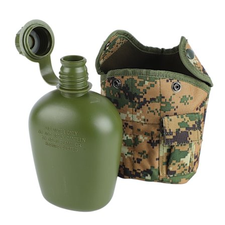 Militär Camping Vattenflaska Kit med Termisk Ficka