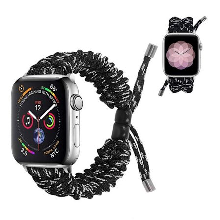 Apple Watch Series 6 / 5 40mm braided watch band - Black / White