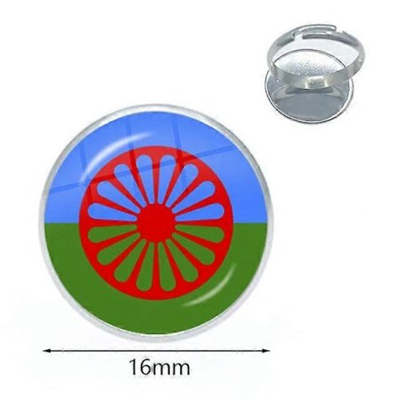 Romani Flag Læderarmbånd Glas Dome Snap Knap Smykker & Mænd