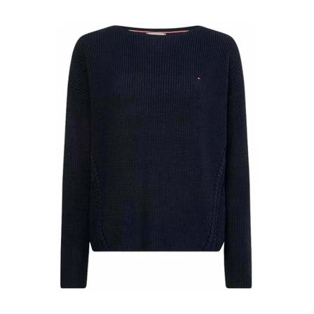Tommy Hilfiger Round Neck Strik Blå, Dame Striktrøjer