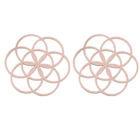 Pakke med 2 tykke silikonunderlag, gryteunderlag for bordet, rosa