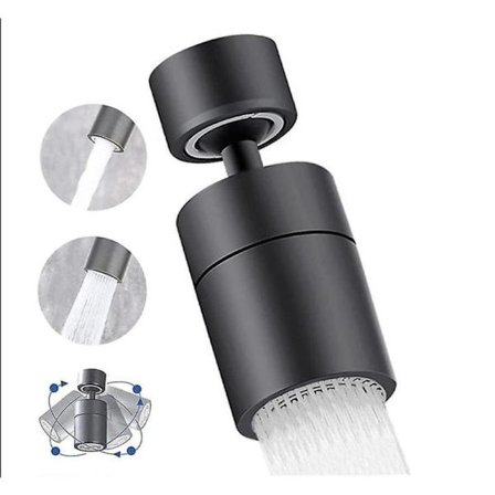 360° Kääntyvä Keittiöhanan Suihkupää - 2 Tilaa Vettä Säästävä Suihkupää (Musta)