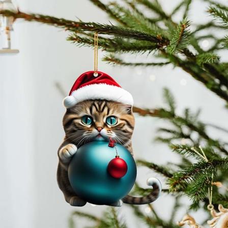 Joulu e Cartoon Cat Koristeet Joulukuusi Ripustus Decora 3 onesize 3 onesize