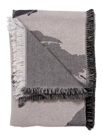 Floreo Throw Home Textiles Cushions & Blankets Blankets & Throws Grå AYTM