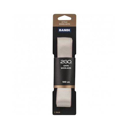 Skosnöre - Satin, Platt, 100 cm, Beige