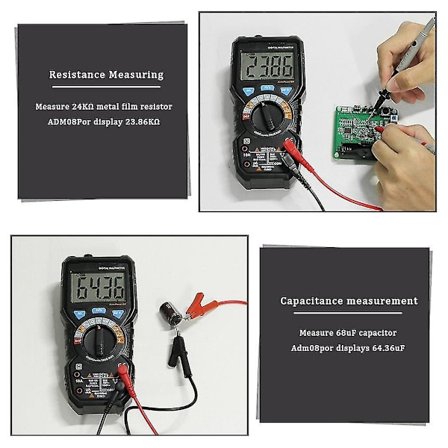 Bside ADM08P LCD Elektrisk Håndholdt Tester Multimeter