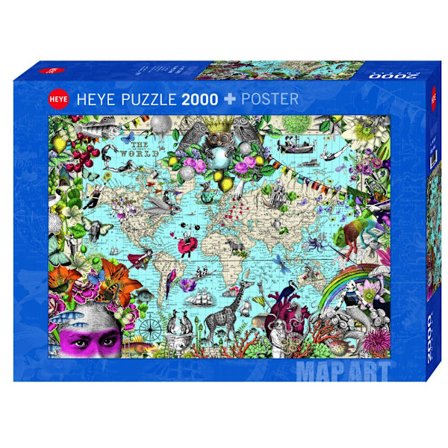 Pussel 2000bit Fine Art Map Quirky World