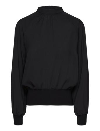 Krista Knit L/S Stand Nk Top French Connection Black