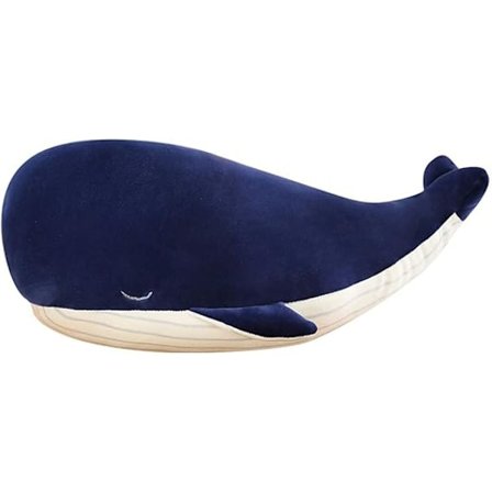 MUPI Hval Udstoppede Dyr Plys Pude 4 Størrelser Sød Blød Bomuld Plys Puder Kawaii Blå Hval Legetøjsgaver Drenge Piger (Blå, 18 tommer) 45cm