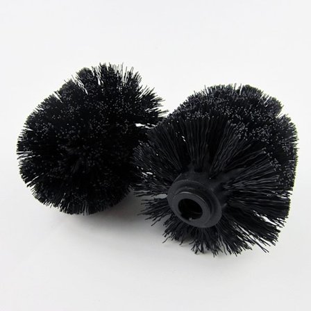 Toiletbørstehoveder 5-pak, løse toiletbørster 10 mm gevind, erstatningsbørstehoveder diameter 8 cm, sort