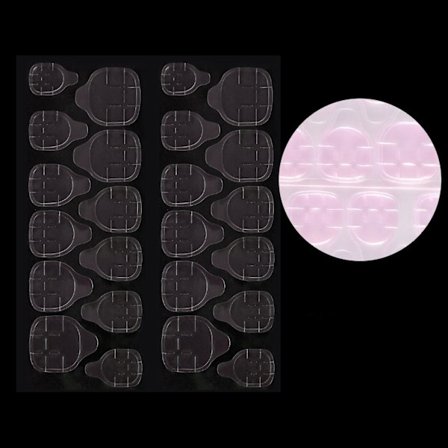 Dobbeltsidig lim negleklistremer fleksibel vanntett manikyr lim tabs pustende falske neglklistremer rosa neglklistremer