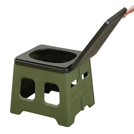 Transportabelt Campingtoilet, Sammenklappeligt Toilet Med Låg, Foldbart Nødtoilet, 150 kg Lastekapacitet, Perfekt Til Autocamper, Camping, Hospital Og