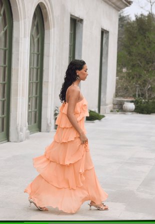 Bubbleroom Occasion - Tie Back Flounce Maxi Dress - XL