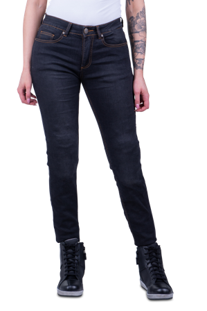 Motorradjeans Course Lara Slim Fit Damen Schwarz W32 x L30