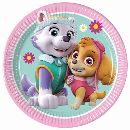 Paw Patrol Skye & Everes Pahvilautaset 20 cm 8-pack