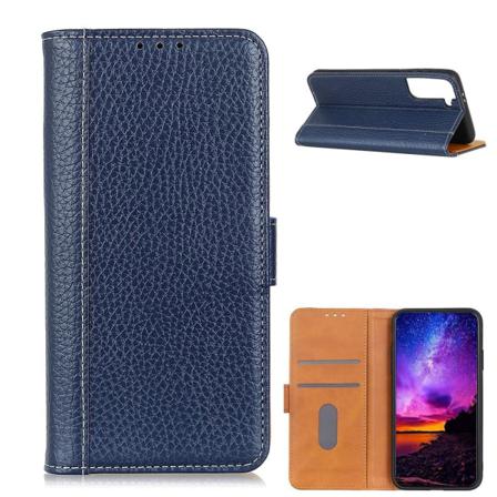 Samsung Galaxy S21 - Litchi Plånboksfodral - Blå Blue Blå
