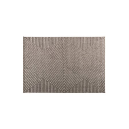 Aron vorleger, 340x240cm Teppich in Beige mit modernem geometrischem Linienmuster, strapazierfähig und pflegeleicht für das Wohnzimmer.