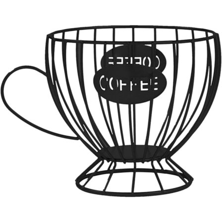 Elegant Design Kaffekapsel Förvaringsorganisatör, Multifunktionell Metallförvaringskorg, Utskuren Design, Högkvalitativ Bakad Emalj, Stor Kapacitet, 