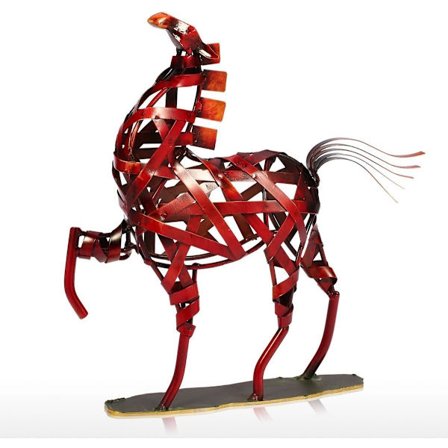 Metallvevd Hest Moderne Skulptur Hjemmedekor Innredning H
