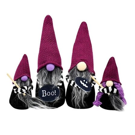 4-pack Halloween Faceless Figure Magic Broom Gnome Ornament Halloween Home And Office Decor