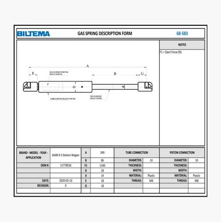 Gasfjäder dynamic - Biltema