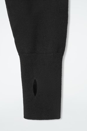 COS Women's Sudadera Con Capucha De Lana Cropped in Negro