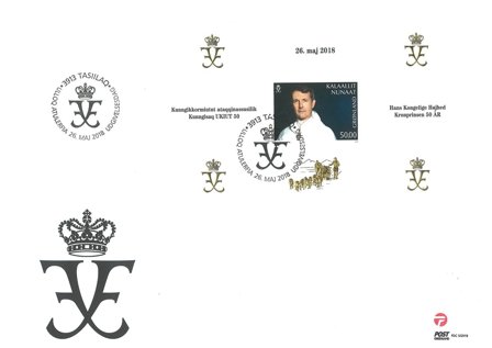 Grønland - Frederik 50 år - Førstedagskuvert miniark