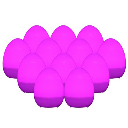 12 stk. batteridrevne påskeæg til dekoration - LED-lysæg i flere farver til hjemmet - gave til børn