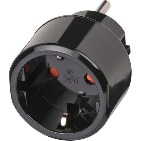 Brennenstuhl Travel Adapter Europe to USA Grounded - Black