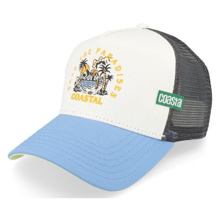 Coastal - Bílá trucker Kšiltovka - Paradises White/Charcoal/Blue Trucker @ Hatstore