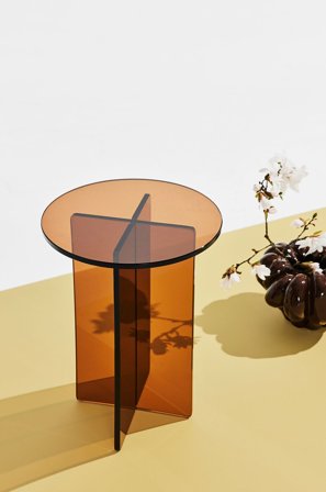 Pastill - Iris sidebord i glass 35 cm - Brun - Småbord - Fra Homeroom