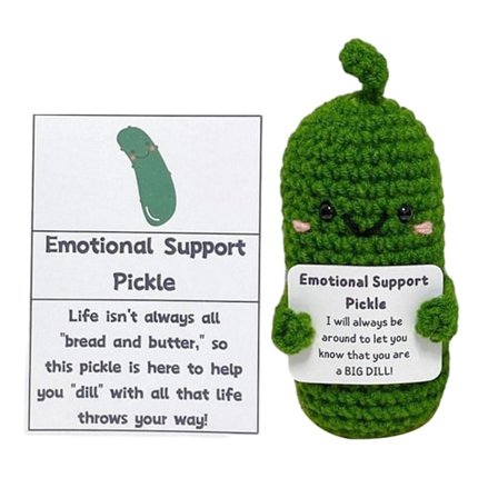 Stickad Gurka Kreativ Gurka Gåva Inspirerad Leksak för Skrivbord Nyår Hemma Med Kort