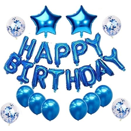 Grattis på födelsedagen Banner, Blå Födelsedag Ballonger, Grattis på födelsedagen Dekorationer För Män Pojkar Fest Dekorationer -CNSZ