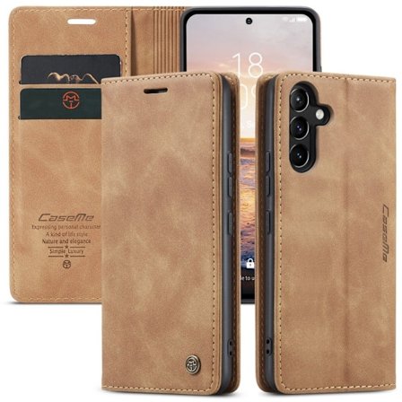 CaseMe Samsung Galaxy A54 Vintage Suojakotelo - Ruskea