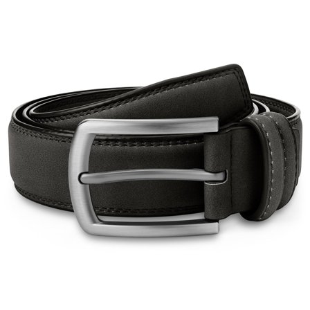 Traditio | Black Traditional Faux Suede Belt for Men - Leather Belts