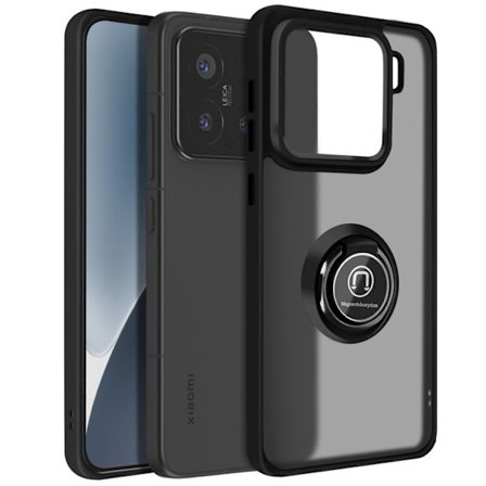 Coque Anneau - Xiaomi - 15 - Antichock - Magnetisk Ring - Transparent Svart Baksida