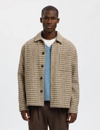 Selected Slhregari Wool Blend Nf Undyed Overshirt - Beige - M