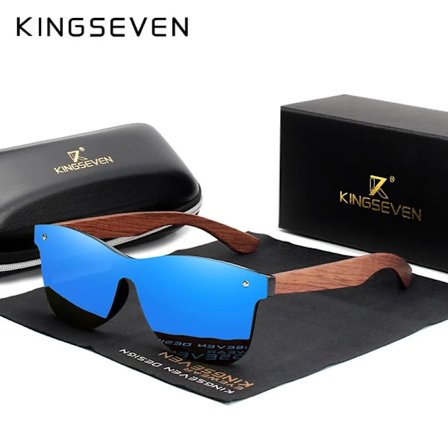 KINGSEVEN Naturlige solbriller i tre, menn polarisert mote solbriller originalt tre Oculos De Sol Masculino