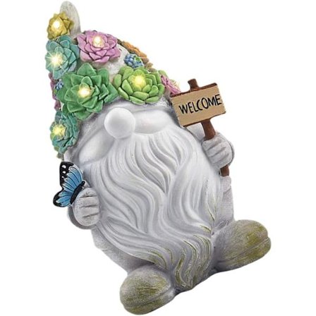 PC-puutarhakoristeet Patio Gnome -koriste Elf-veistos Elf Gnome -figuuri Valo-ovenkoriste Ulkoilmapatsaat Ulkokoriste Puutarhatonttukoriste