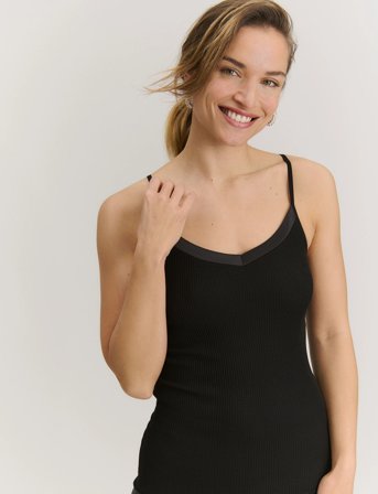 Rosemunde Rwbeatha Silk Sl Strap Satin Tape T - Black - L