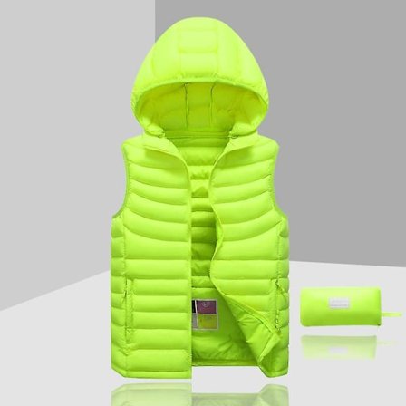 Dunjakke Herre Ærmeløs Aftagelig Hætte Vinter Let Ensfarvet-WELLNGS