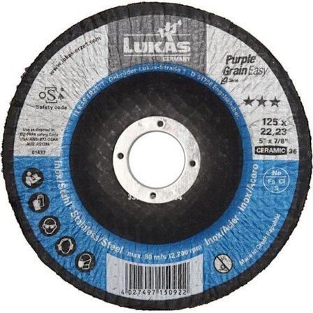 Slip-skiva - LUKAS-ERZETT - SKIVA 125 mm - Korn Lila - Keramik - P80