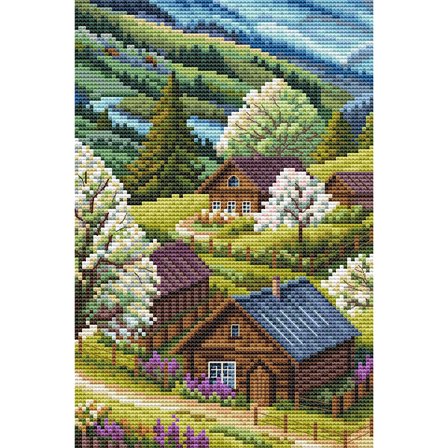 Broderikit Collection D`Art "Vår i högländer" 14.5x22 cm