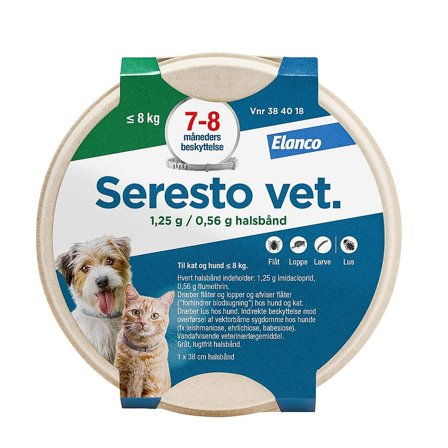 Seresto Vet Halsbånd til Hund og Kat Under 8 kg, Tøj & Bolig, Flåter & Lopper, Flåt- Og Loppemiddel Til Katte